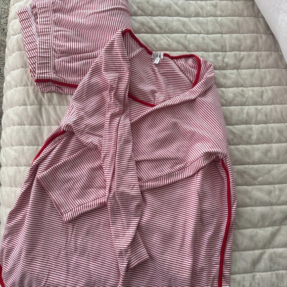 Lake Pajamas red and white striped long sleeve pjs size XL - Picture 2 of 4